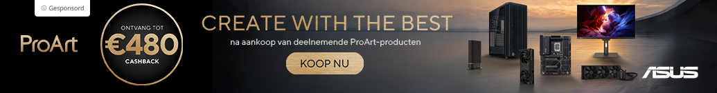ASUS ProArt Cashback actie, ontvang tot &euro;480,- cashback
