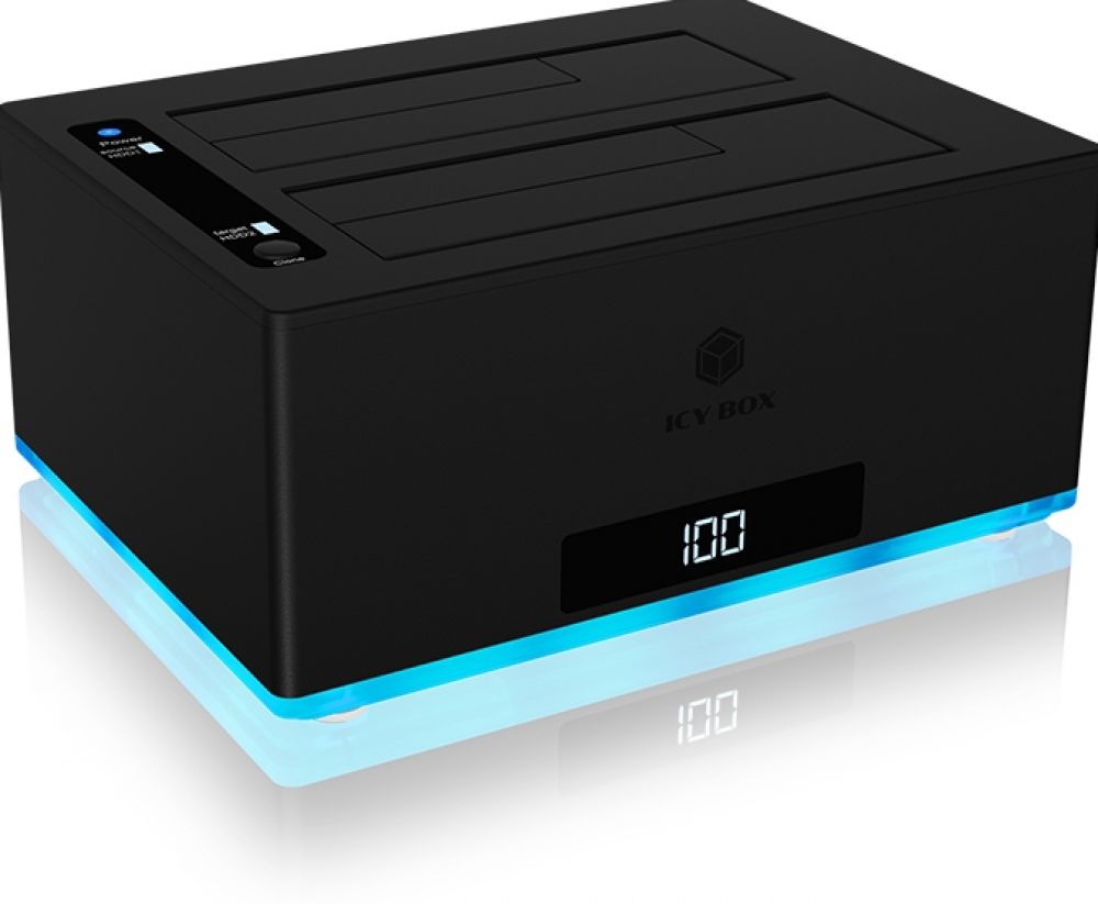 RAIDSONIC HDD acc ICY BOX Dockingstation for 2x 2,5" or 3,5" RGB, black, USB 3.0, HDD/SSD