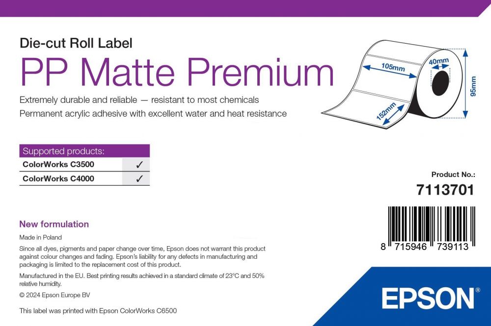 EPSON EPSON PP Matte Label Premium Die-cut