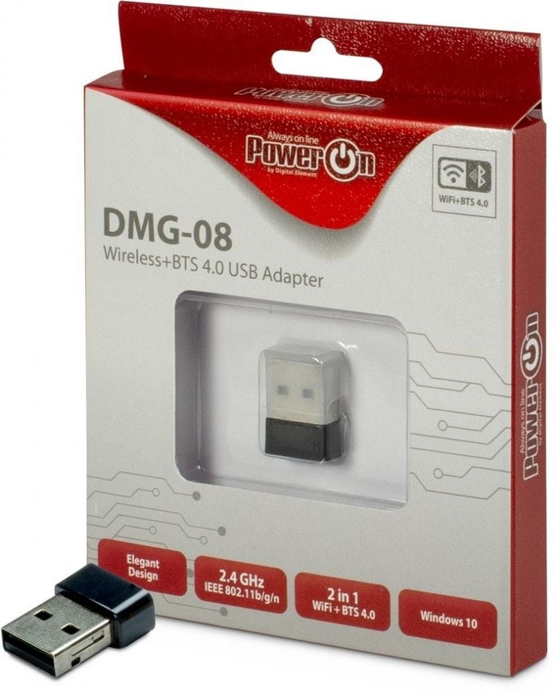 Inter-Tech Wi-Fi 4 USB Adapter DMG-08 WiFi+BTS 4 150Mbps retail