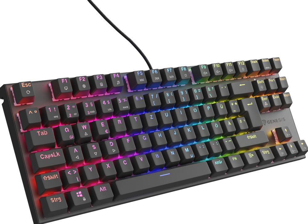 Genesis kabelgeb. Gaming keyboard THOR 303 TKL RGB zwart