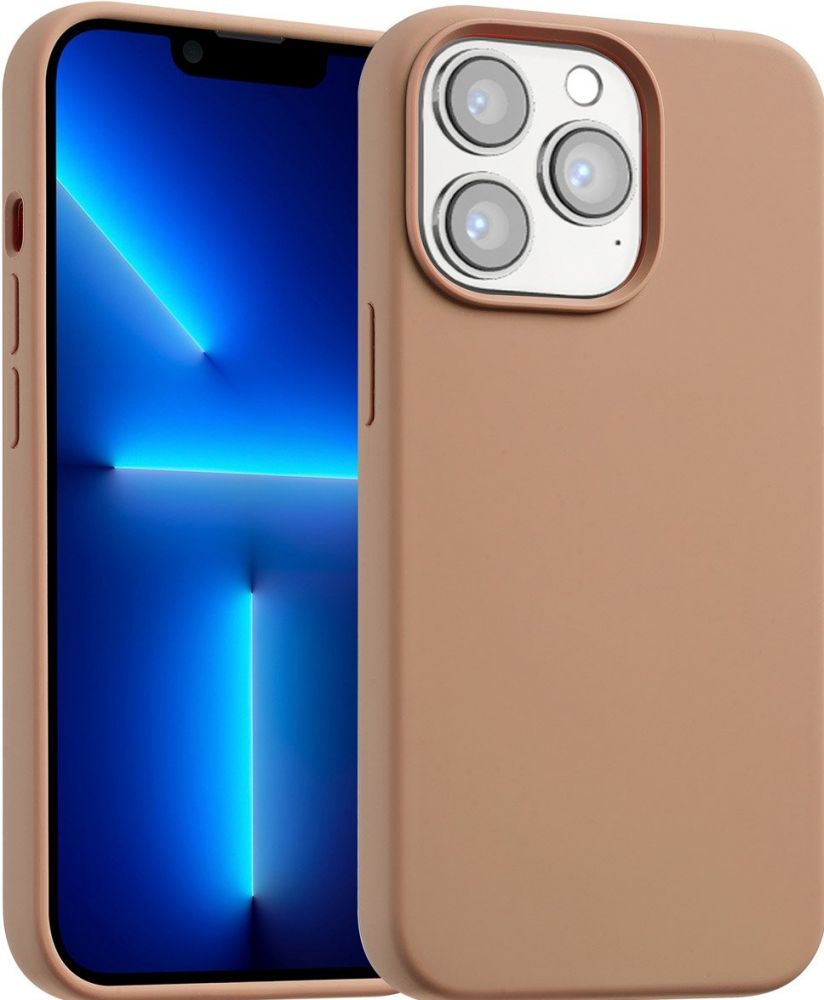 Accezz Liquid Silicone Backcover met MagSafe iPhone 13 Pro Max - Light Brown