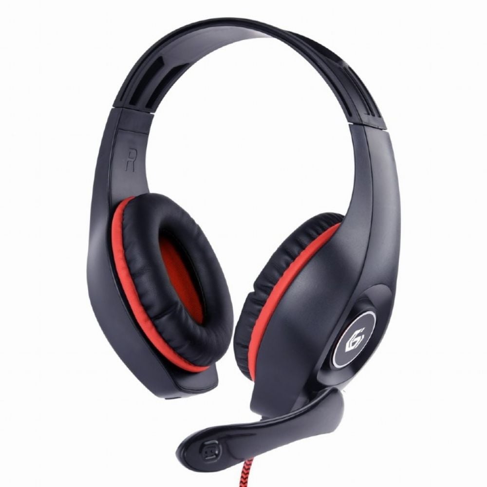gembird Gaming-Headset Lautstärkereg, rood -zwart, 3,5 mm