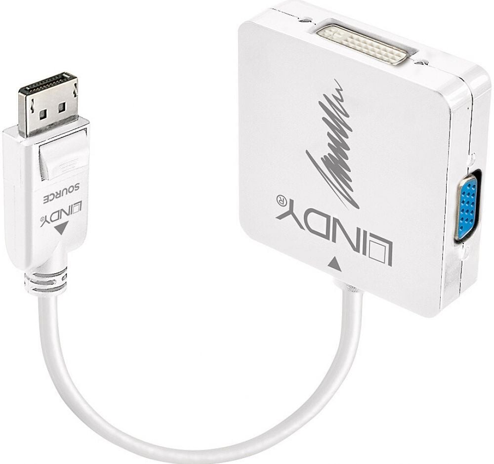 LINDY DisplayPort 1.2 To HDMI. VGA and DVI-D Active Adapter Converter