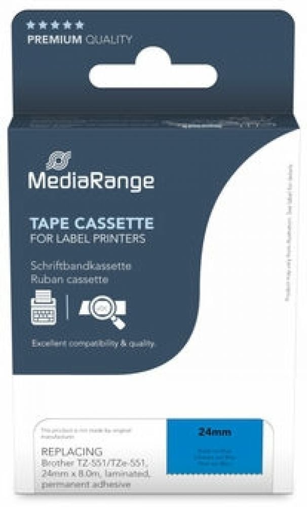 MediaRange Schriftbandka. Brother TZ-551/TZe-551 24mm 8m zwart
