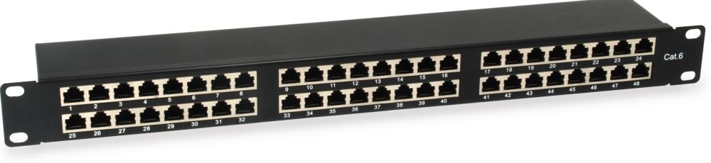 Equip Patchpanel 48x RJ45 Cat6 19" 1HE zwart