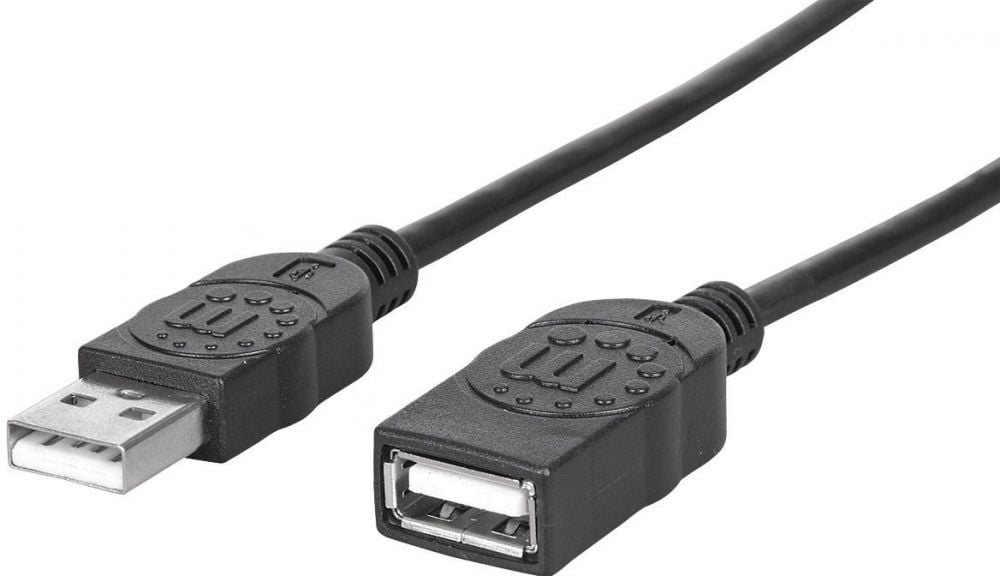 Manhattan USB 2.0 verlengskabel 1m A-stekker/A-Buchse