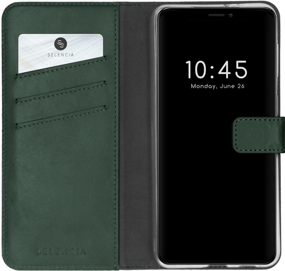 Selencia Echt Lederen Bookcase iPhone 13 Mini - Groen