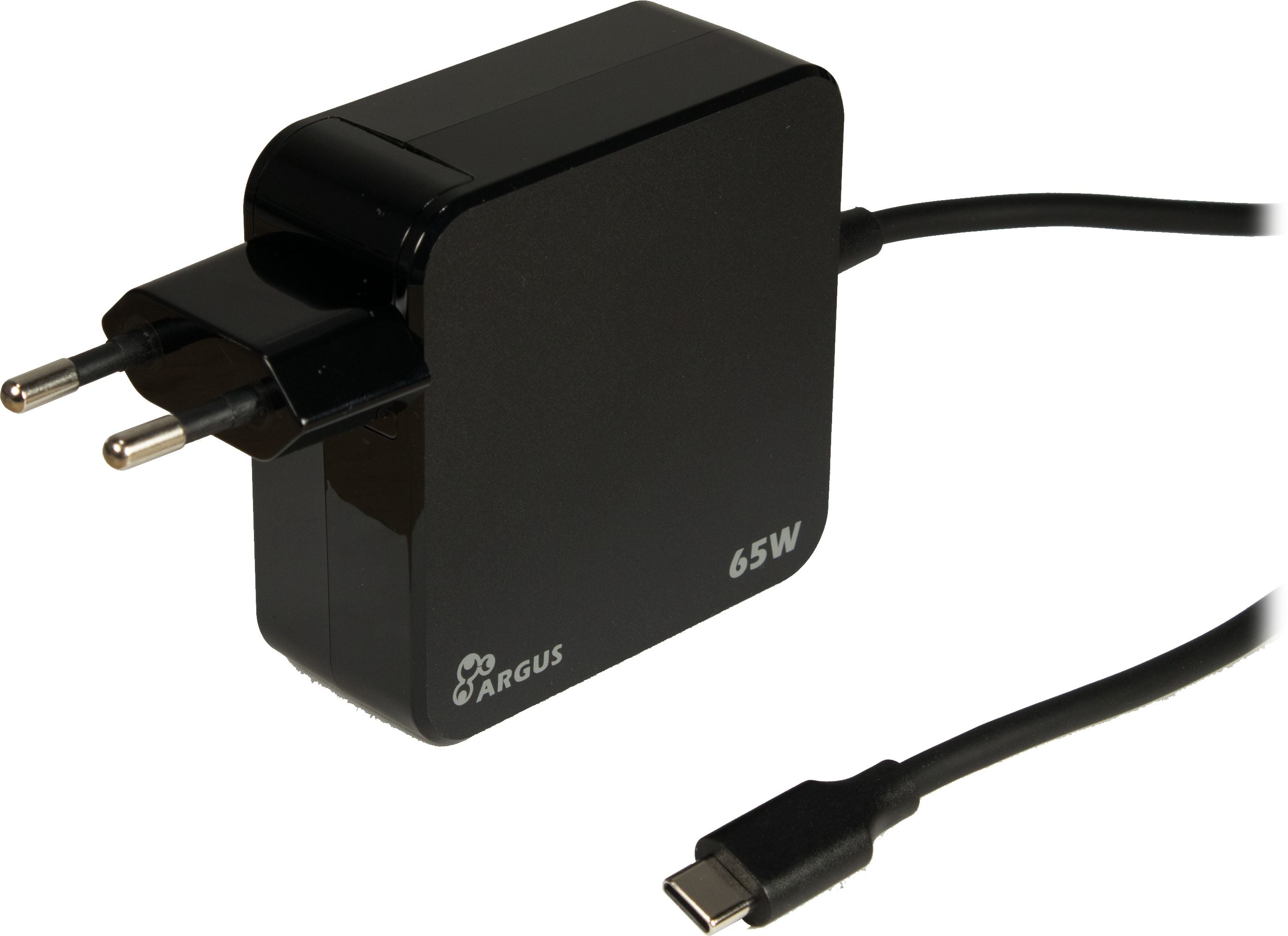 Inter-Tech PD-2065 – USB-C laptoplader – 65 W – Power Delivery – 5–20 V – vaste kabel 1,8 m – zwart