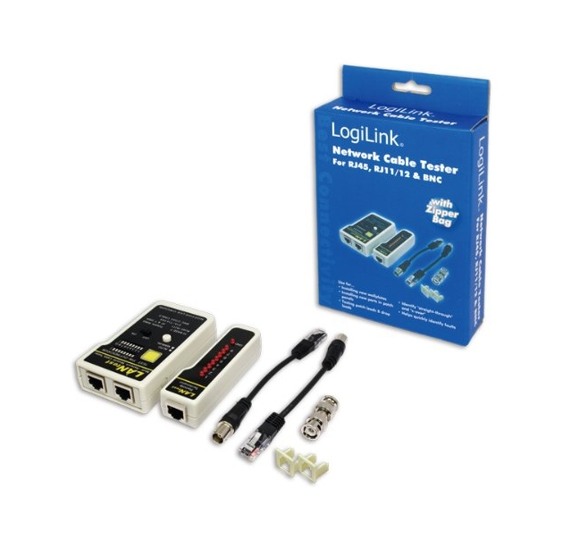 Logilink kabel Tester netwerk RJ45/RJ11/RJ12& BNC stekker