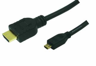 Logilink HDMI-Kabel Ethernet A -> micro D St/St 1.50m bk