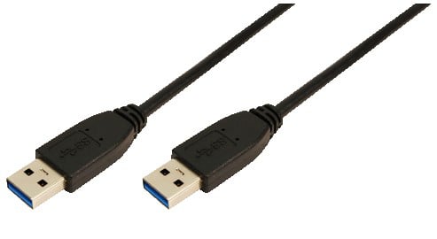 Logilink USB Kabel A -> A St/St 1.00m zwart