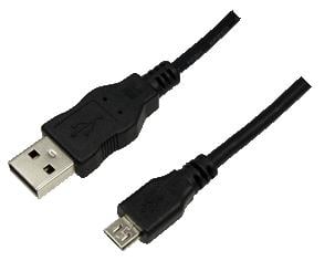 USB Kabel LogiLink A -> micro B St/St 0.60m zw