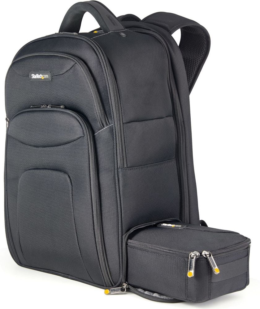 StarTech.com 17.3" Laptop Rugzak met Verwijderbare Opbergtas voor Accessoires, Professionele IT Tech Backpack, WerkReizenPendelen, Duurzaam Nylon,