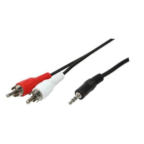 Logilink Audiokabel 1x 3,5mm -> 2x Cinch St/St 5.00m bk