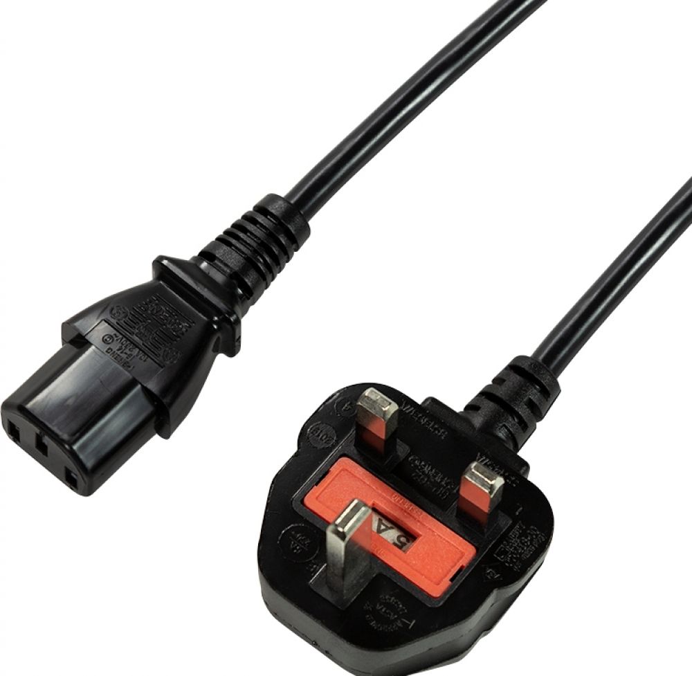 LogiLink Power Cord, BS 1363-IEC C13, black, 1,80m