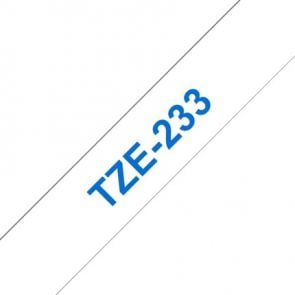 Brother TZe-233 - Blauw op wit