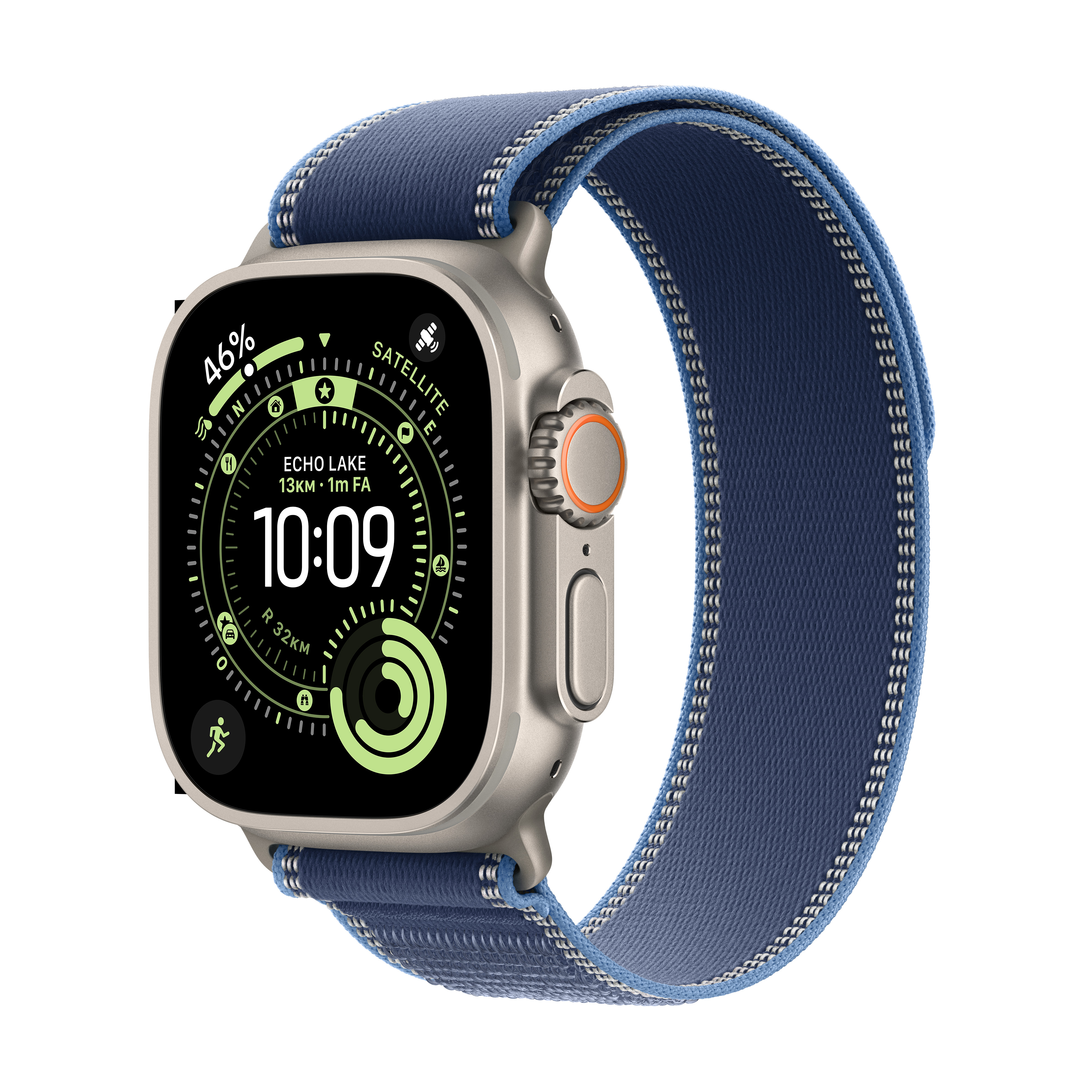 APPLE Apple Watch Ultra 3 GPS + Cellular Trail-bandje M/L, Titanium Blauw - Smartwatch