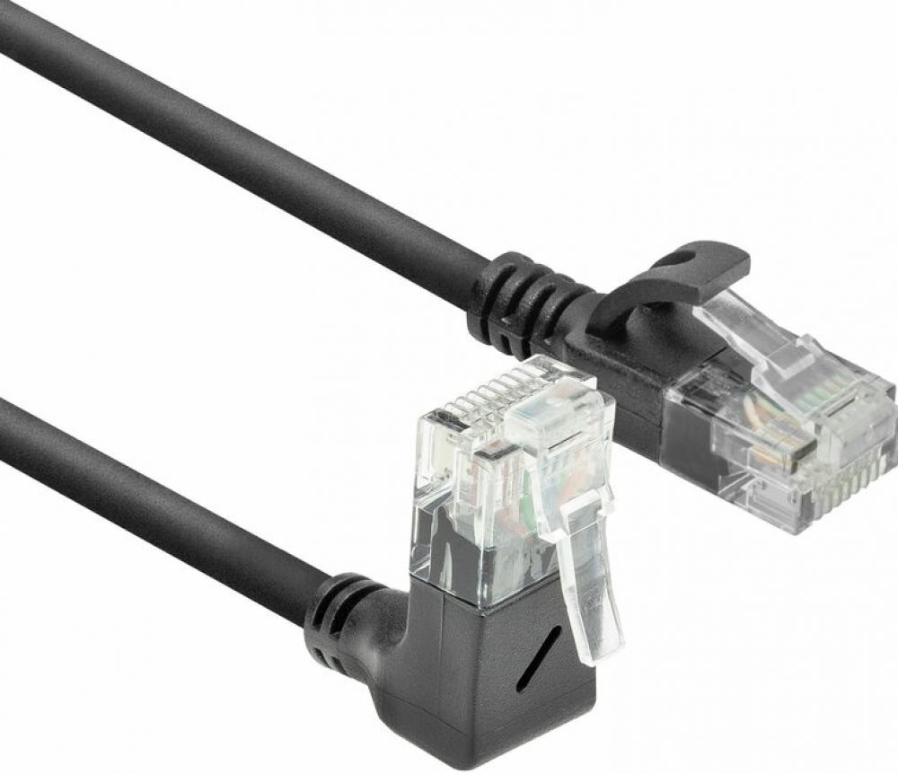 CAT6A U/UTP SLIM U-ANG BK 50CM. 1 stk