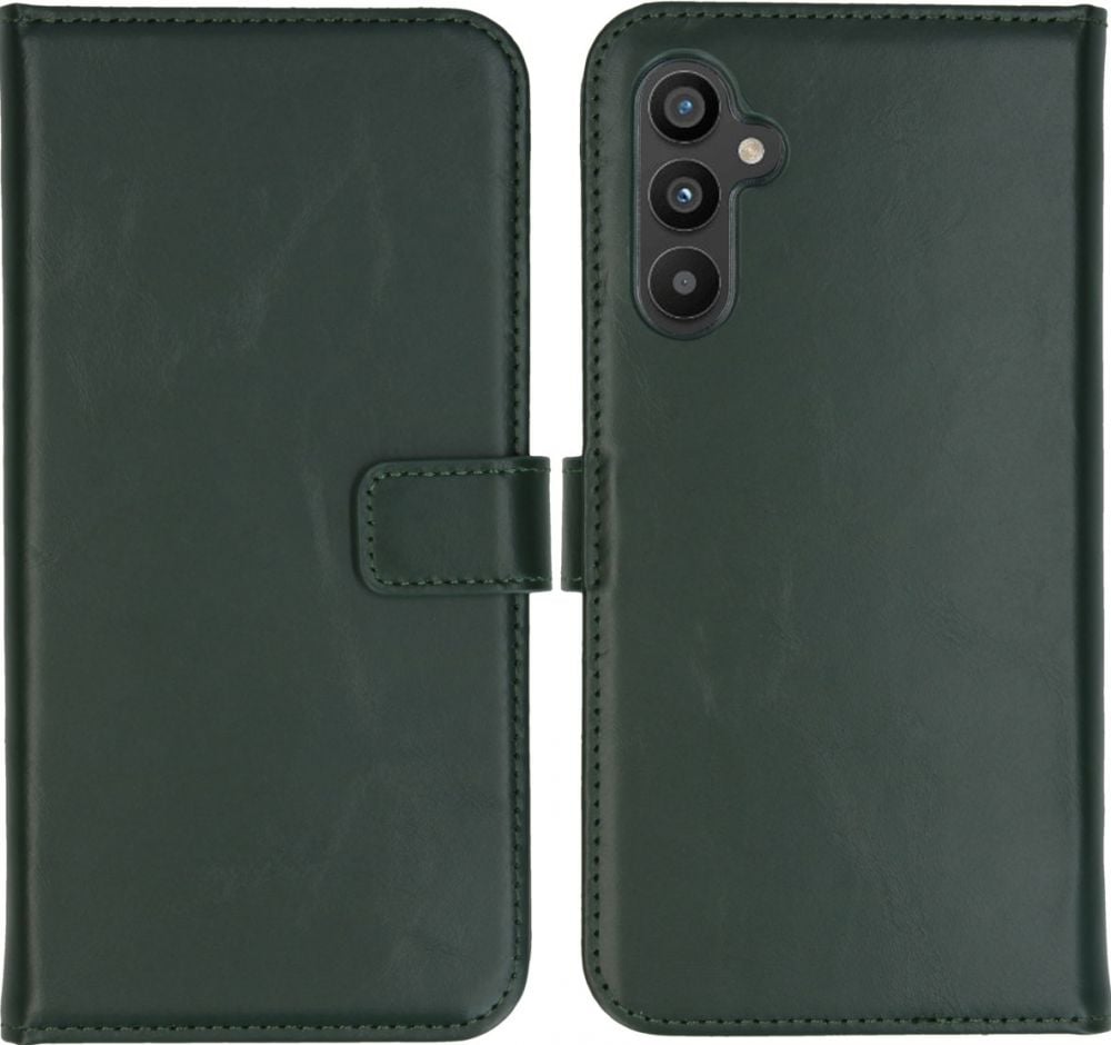 Selencia Echt Lederen Bookcase Samsung Galaxy A34 (5G) - Groen