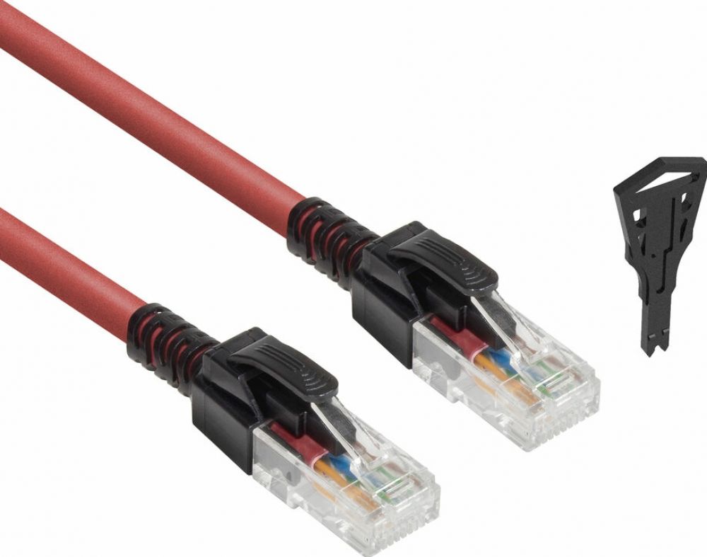 CAT6A U/UTP LOCK RD 1.00M. 1 stk