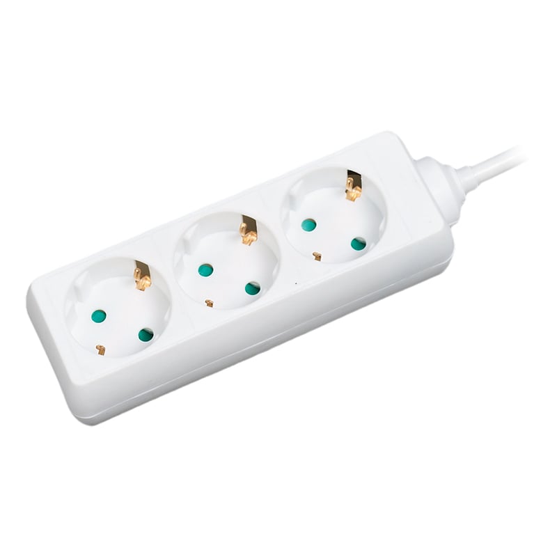 Logilink stekker omlijsting 3-lade , 1,4m, weiß, Schutzkontakt