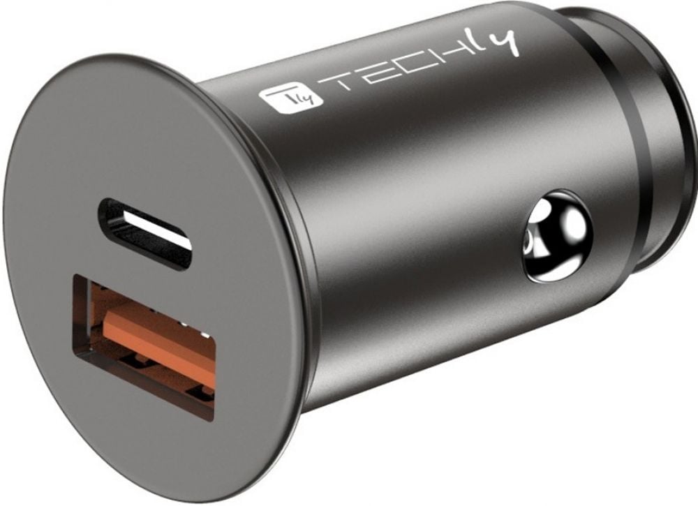 Techly Autoladegerät 5V 2p USB A USBC 38W