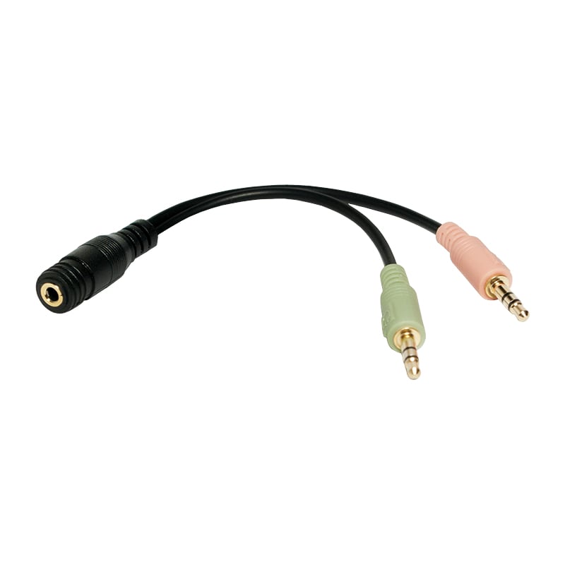 Logilink Audio-Kabel,2x3,5mm 3-Pin/M zu 3,5 mm 4-Pin/F,zwart.