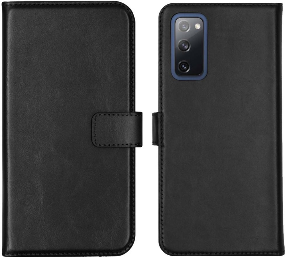 Selencia Echt Lederen Bookcase Samsung Galaxy S20 FE - Zwart