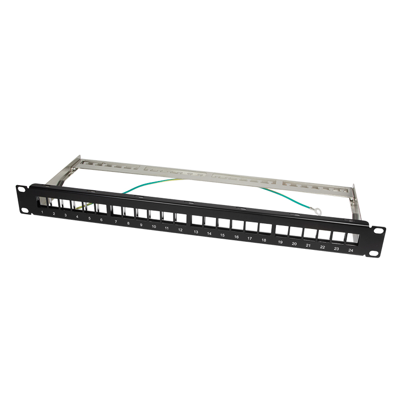 Logilink Keystone Patchpanel 19", 24 Module, leer, zwart.