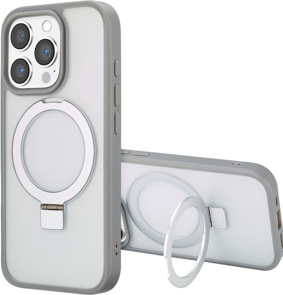 Accezz Ring Stand Backcover met MagSafe iPhone 16 Pro Max - Grey