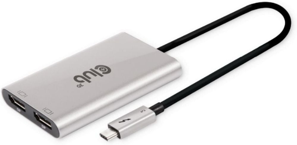 Club3D Adapter Thunderbolt 3 > 2x DP 1.2 4K@60Hz aktiv St/Bu retail