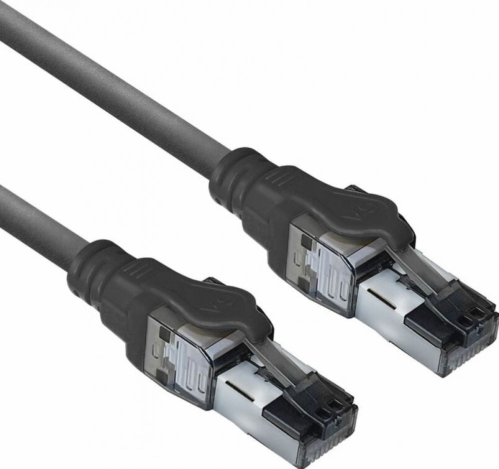 CAT6A S/FTP IDC LSZH BK 1.00M. 1 stk