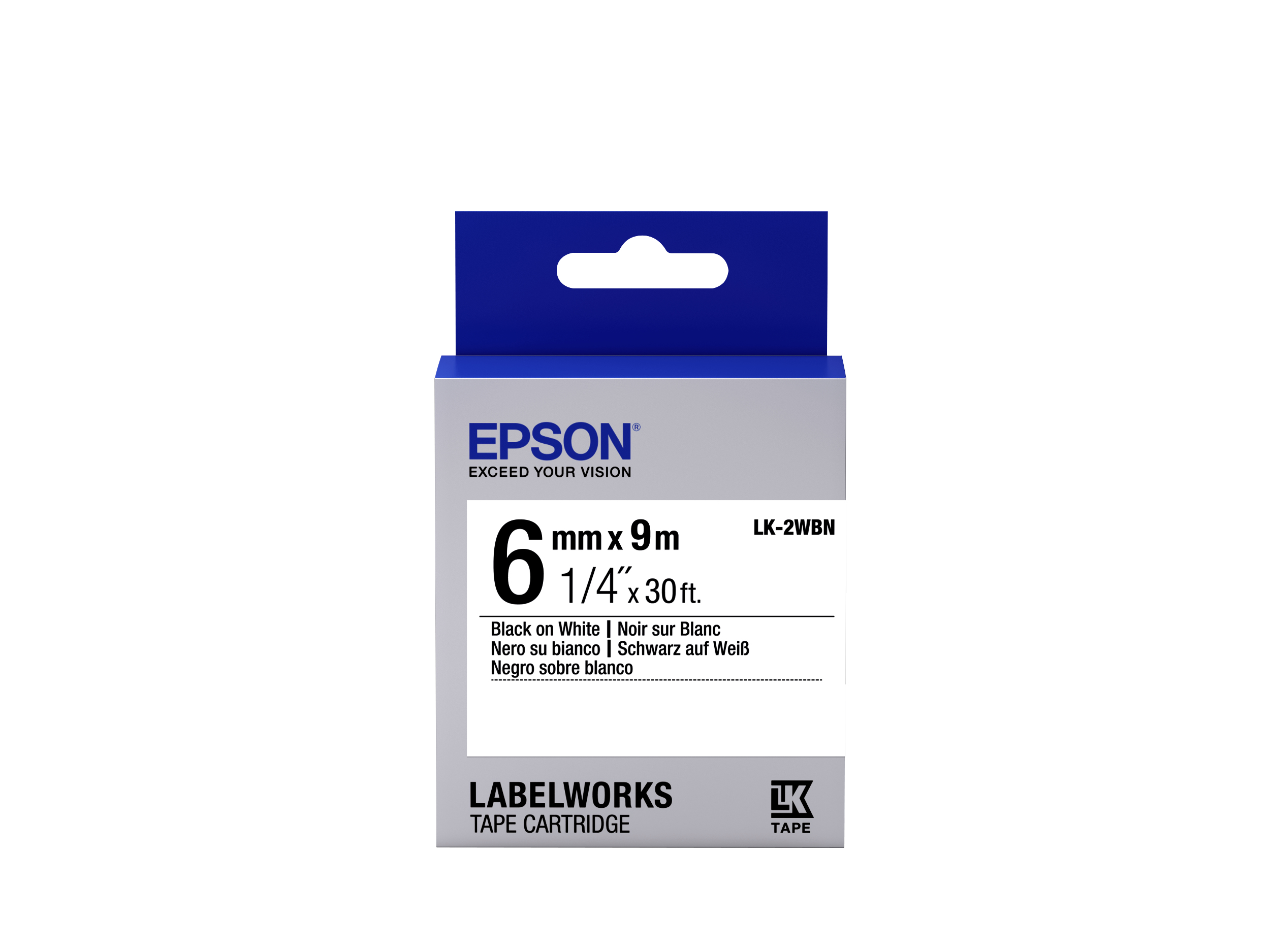 Epson LabelWorks LK-2WBN - Zwart op wit