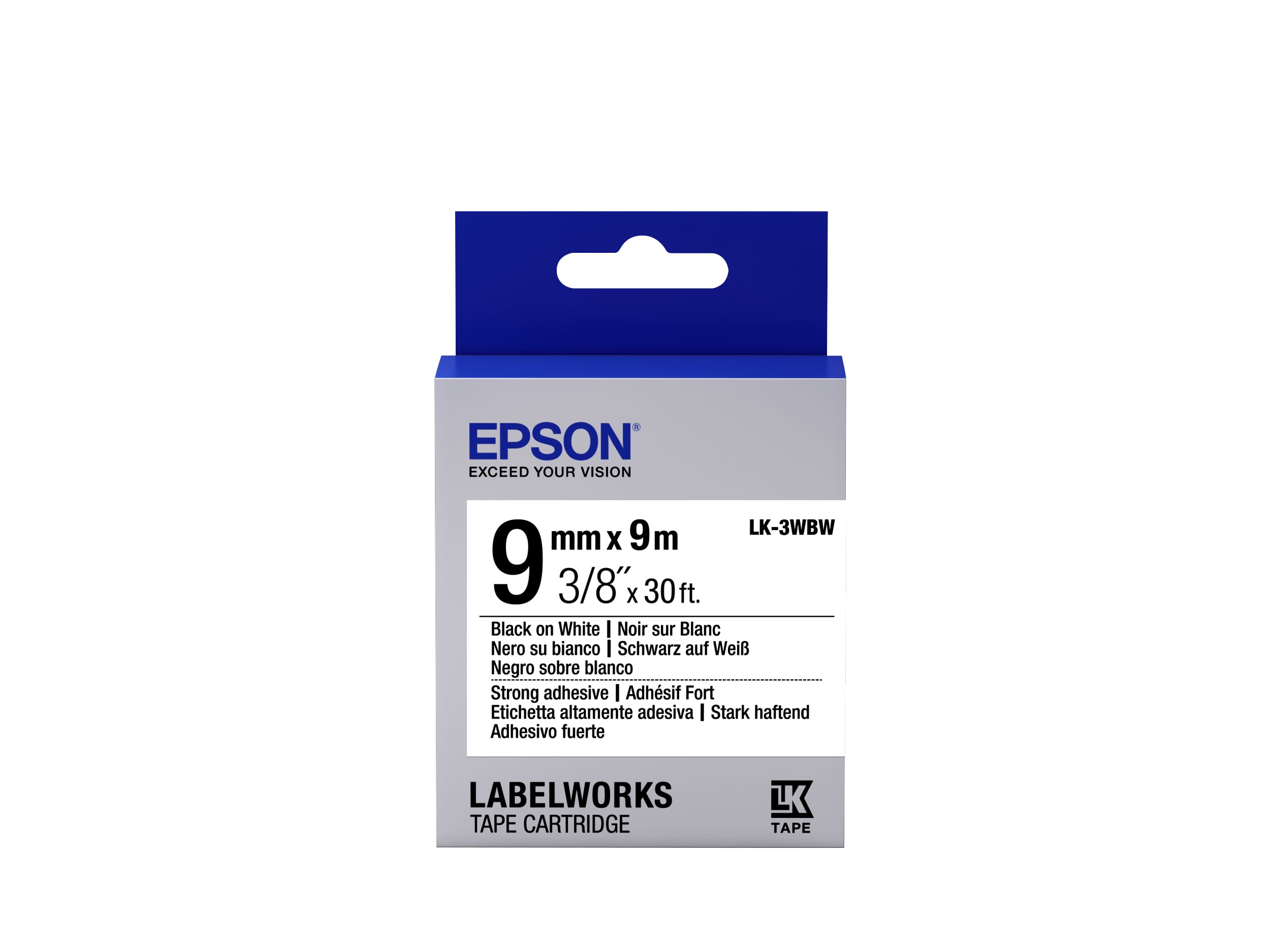 Epson LabelWorks LK-3WBW - Zwart op wit