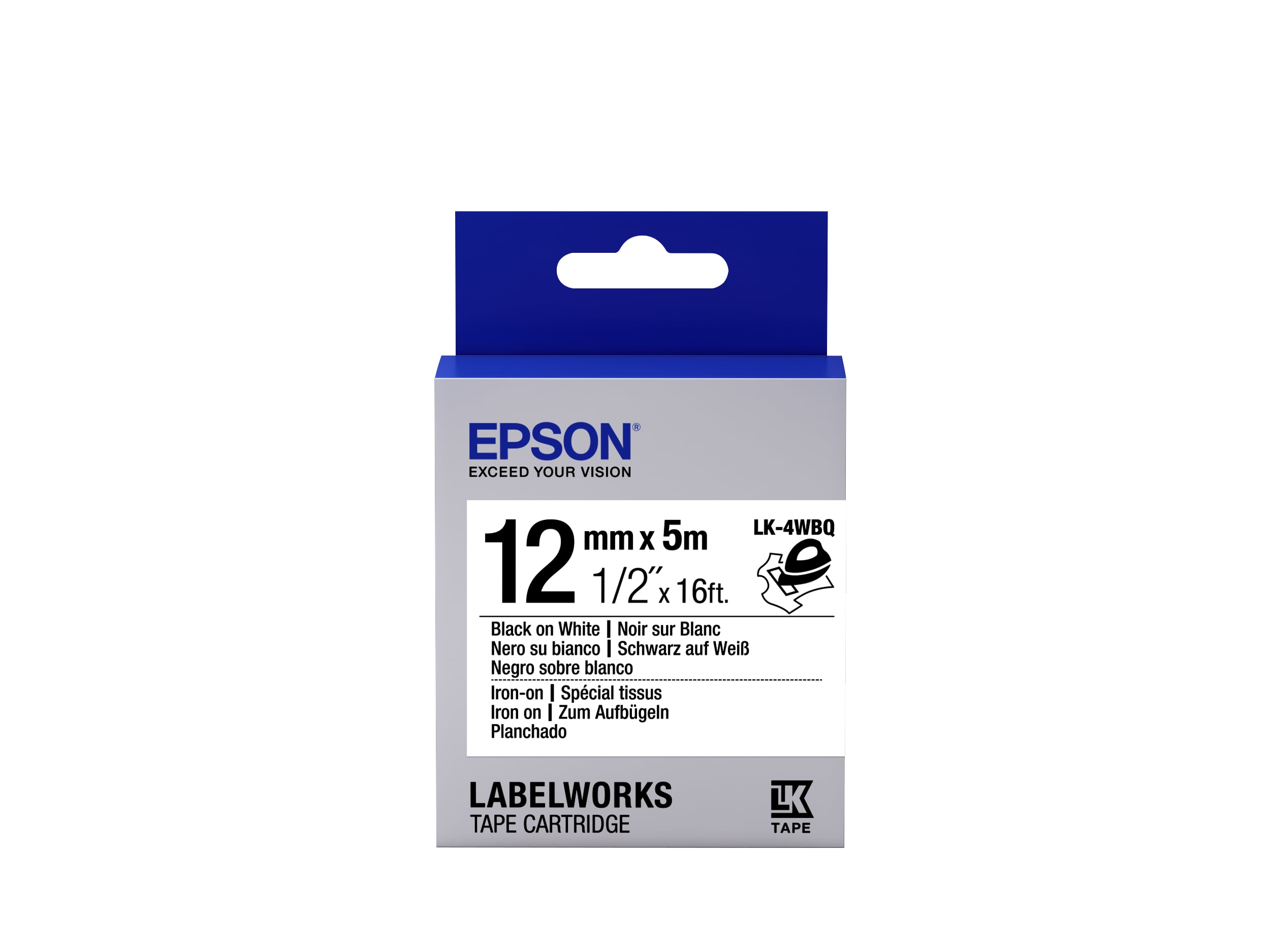 Epson LabelWorks LK-4WBQ - Zwart op wit
