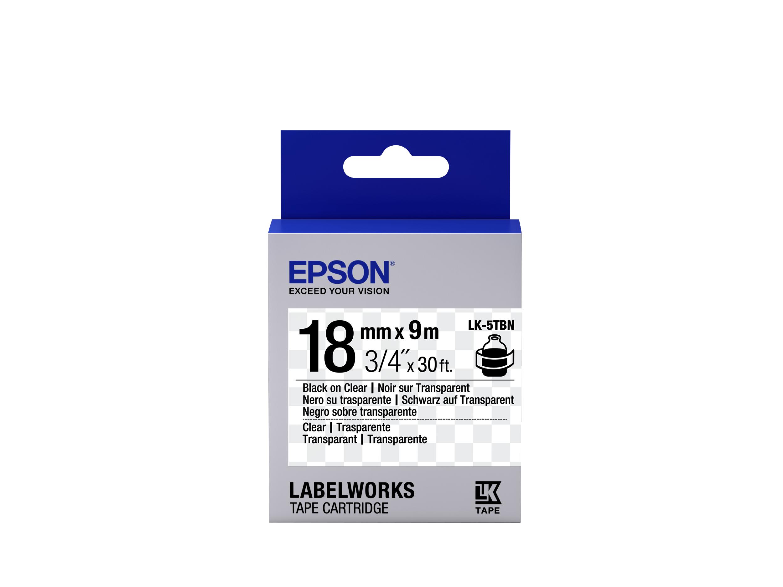 Epson LabelWorks LK-5TBN - Zwart op doorschijnend