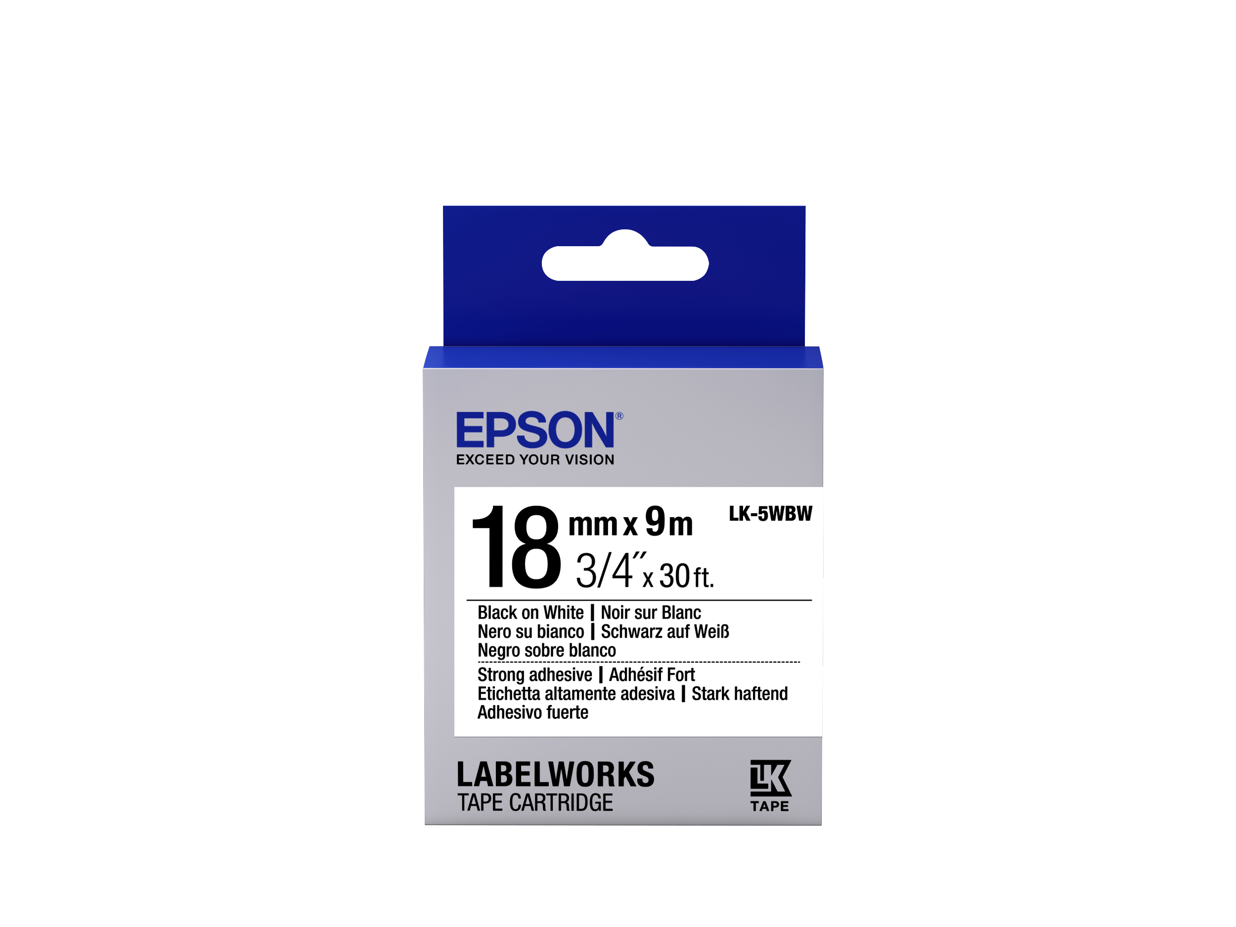Epson LabelWorks LK-5WBW - Sterke kleeflaag