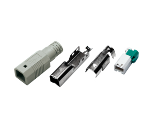 USB-A PLUG TOOLLESS TYPE, SET WITH 3 PARTS INCL. BOOT GREY