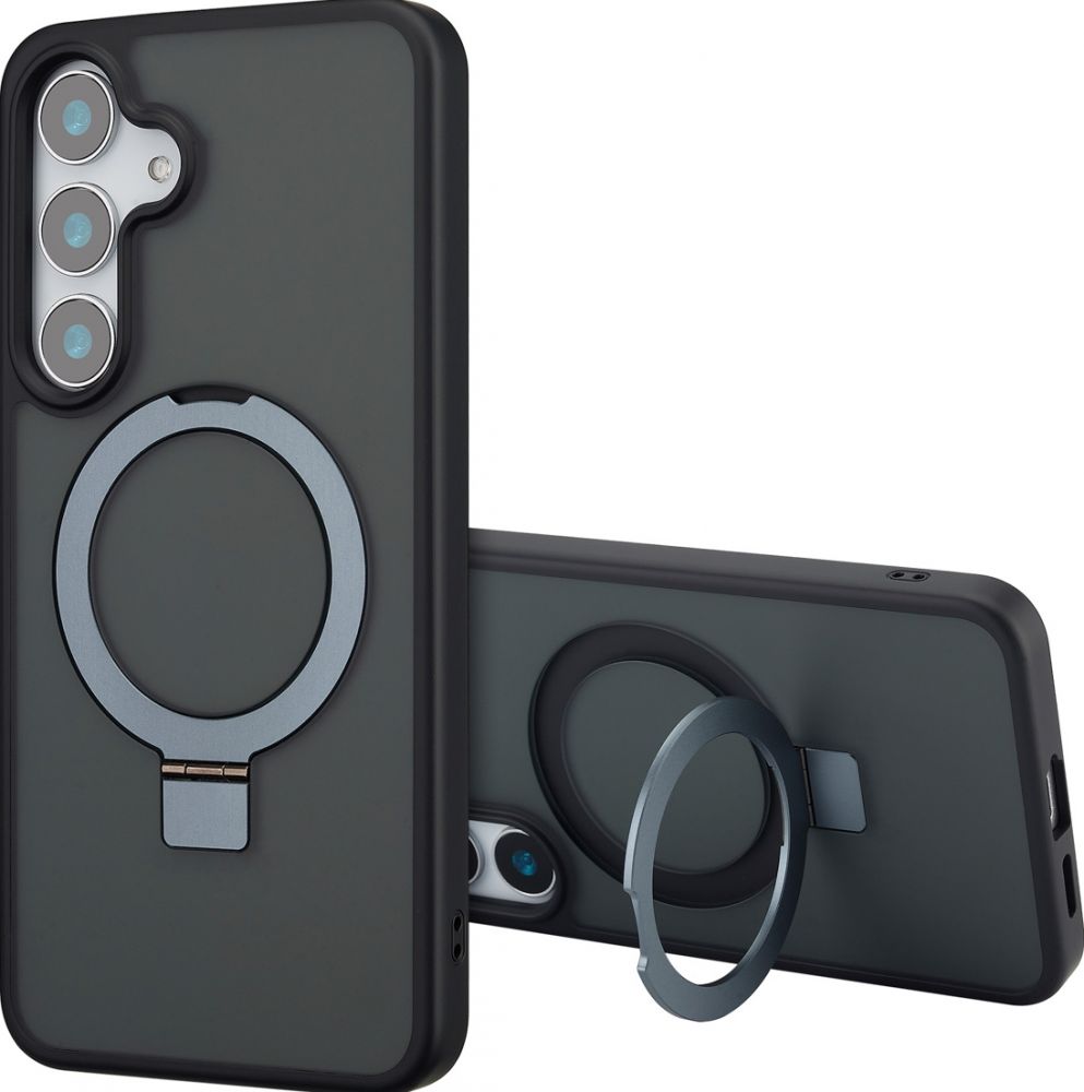 Accezz Ring Stand Backcover met MagSafe Samsung Galaxy S25 Plus - Zwart
