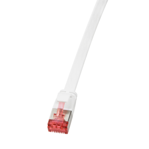 Logilink Flachpatchkabel RJ45 U/FTP Cat6A 0.25m weiß