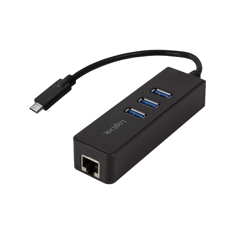 Logilink Adapter USB 3.0 TypC zu1x RJ45u. 3x USB3.0 Type A