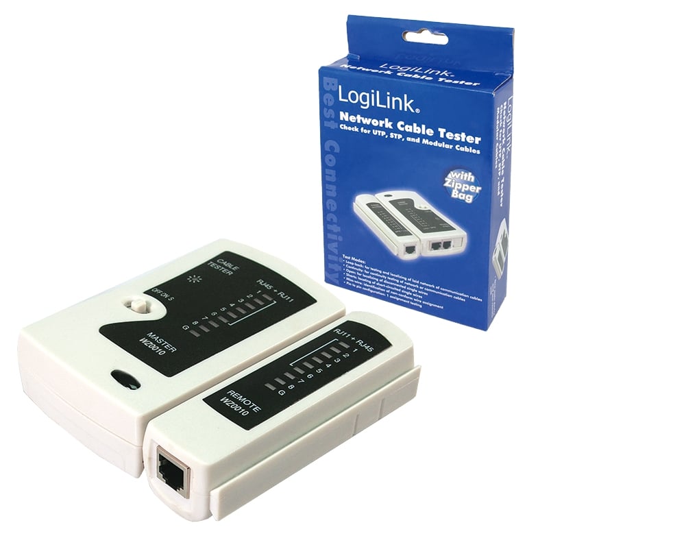 Logilink kabel Tester netwerk RJ45/RJ12/RJ11 stekker