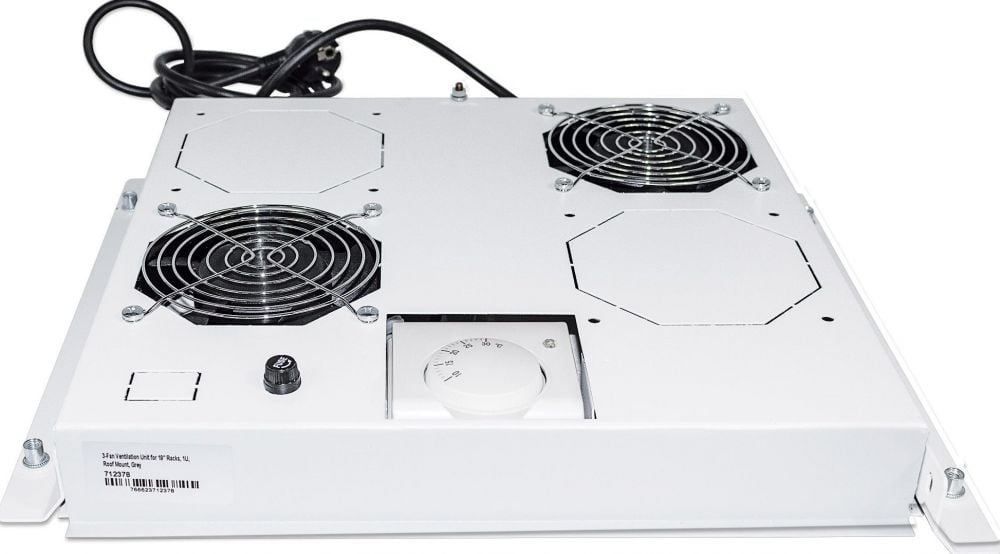 Ventilatorunit, 2 ventilatoren, Dakmontage, Thermostaat, Grijs