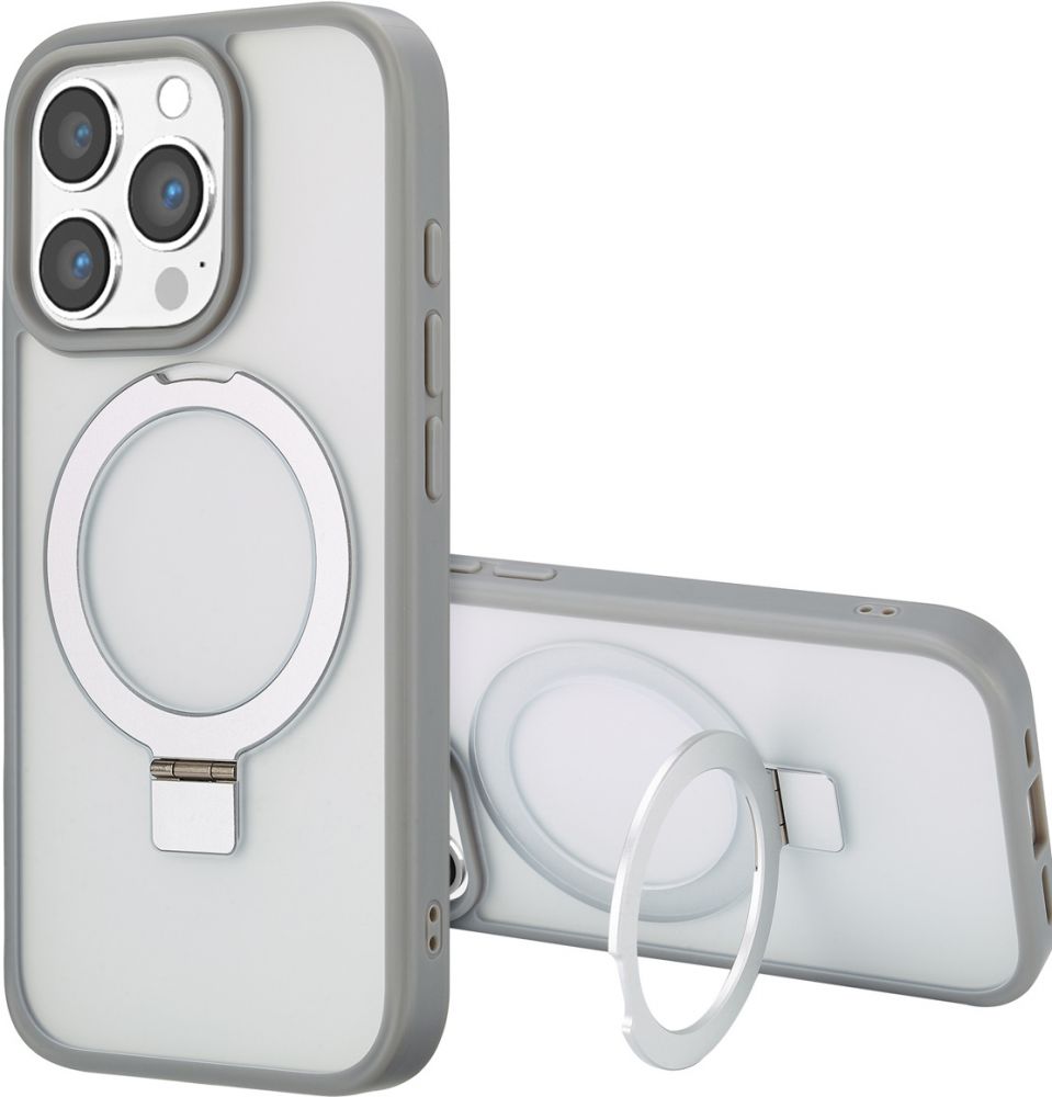 Accezz Ring Stand Backcover met MagSafe iPhone 16 Pro - Grey