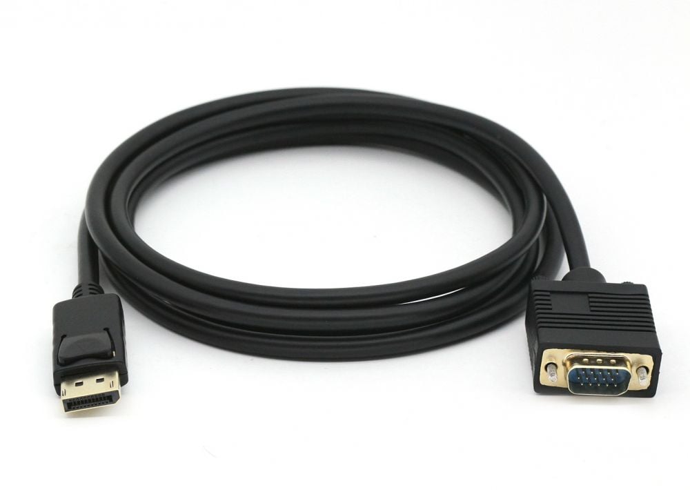 Equip Displayport->VGA(HD15) St/St 2.0m 1920x1200/60HZ zwart