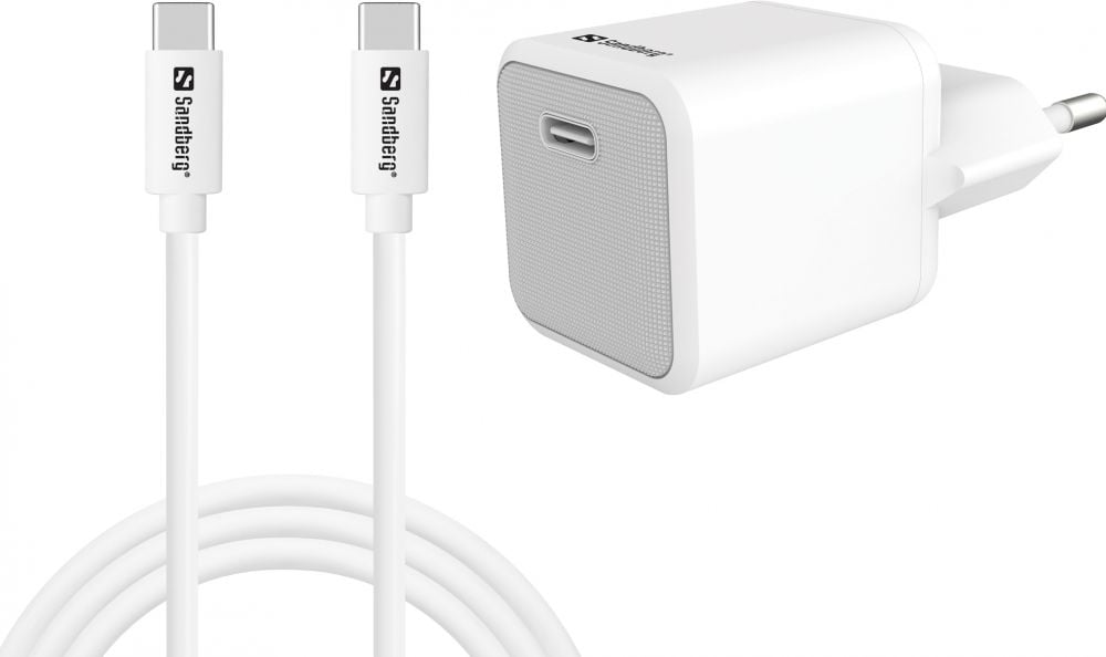 USB-C AC Charger +USB-C<gt/>C 1M