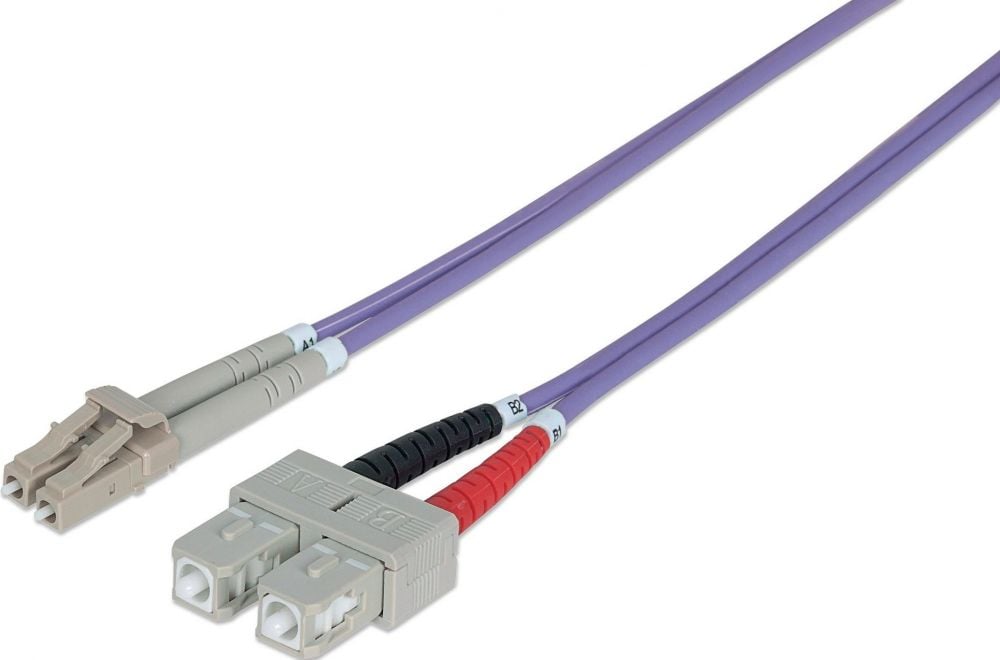 Intellinet LWL aansluitkabel LC/SC 3m Multimode OM4 lila
