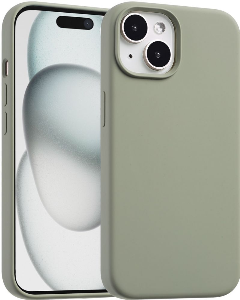 Accezz Liquid Silicone Backcover met MagSafe iPhone 15 - Cooper Green