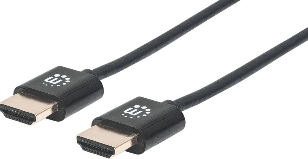 Manhattan HDMI-Kabel ultradÃ¼nn met Ethernet 1 m. zwart